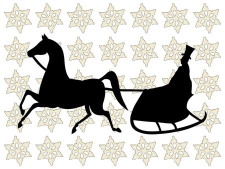 Vintage Christmas Sleigh and Horse