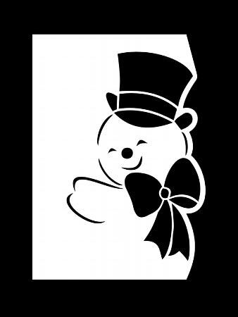 Christmas Snowman With Bow Edge