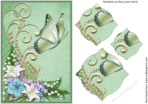 Lily Flowers with Butterfly Splendid Pyramid