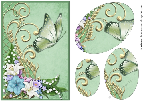 Lily Flowers with Butterfly Oval Pyramid