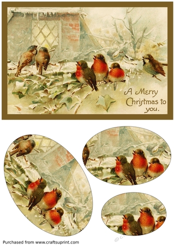 Christmas Birds Oval Pyramid
