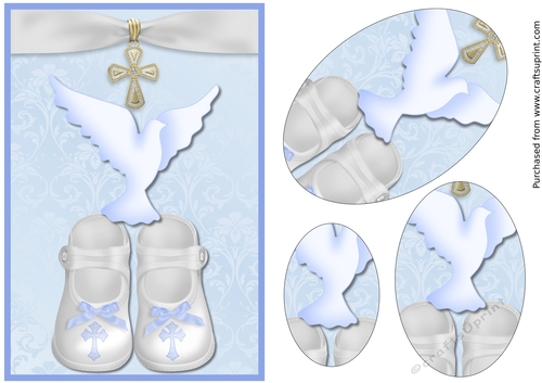 Baby Boy Booties and Dove Oval Pyramid