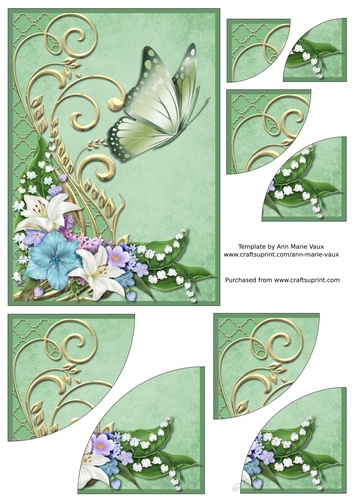 Lily Flowers with Butterfly Duo Corner Stacker