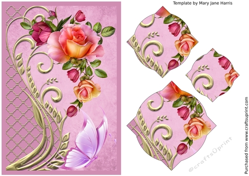 Roses and Swirls Splendid Pyramid