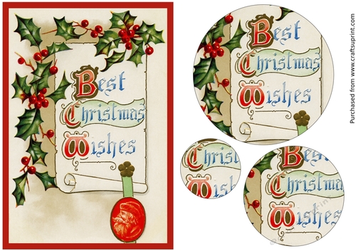 Best Christmas Wishes Vintage Circle Pyramid