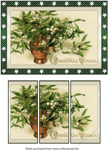 Christmas Mistletoe in Vase Panel Card