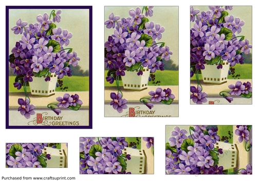 Vintage Purple Flowers Pyramid