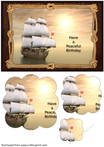 Sailboat Birthday Scalloped Pyramid