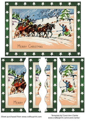 Vintage Christmas Coach Wavy Side Stacker