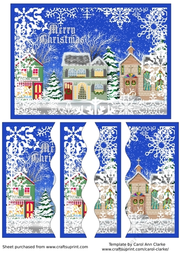Christmas Street at Night Wavy Side Stacker