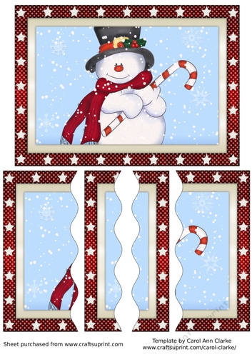 Christmas Snowman with Candycane Wavy Side Stacker