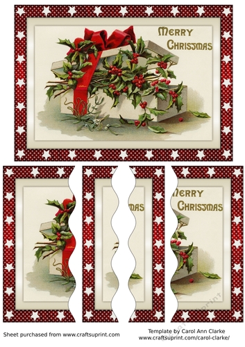 Christmas Gift Box with Holly Wavy Side Stacker