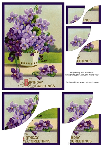 Vintage Purple Flowers Duo Corner Stacker