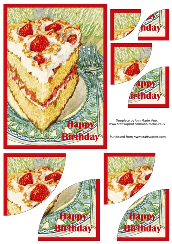 Vintage Strawberry Cake Duo Corner Stacker