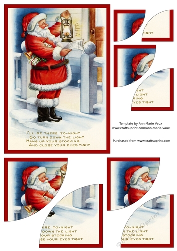 Vintage Christmas Santa with Lamp Duo Corner Stacker