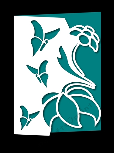 OVER THE EDGE FLORAL CARD WITH BUTTERFLIES