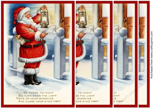 Vintage Christmas Santa with Lamp Side Stacker