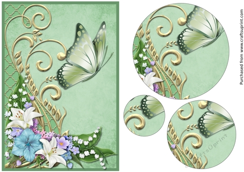 Lily Flowers with Butterfly Circle Pyramid