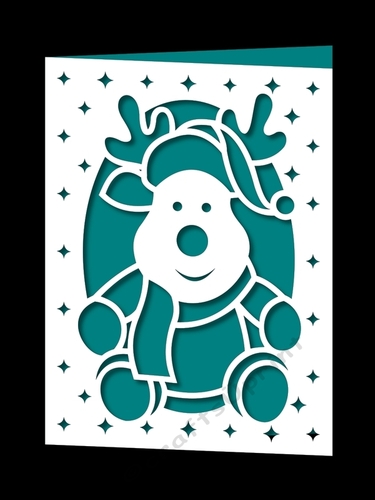 CHRISTMAS REINDEER APERTURE CARD