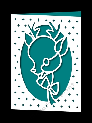 CHRISTMAS REINDEER APERTURE CARD 2