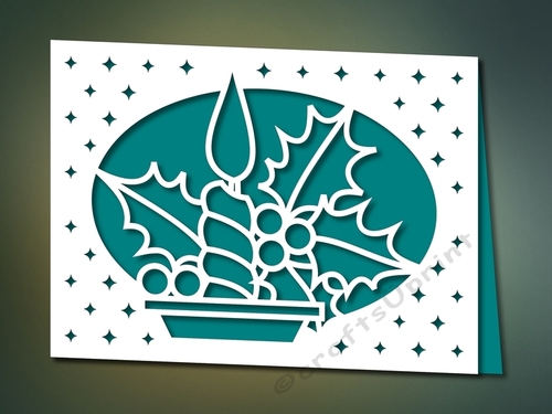 CHRISTMAS CANDLE APERTURE CARD 8