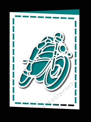 MOTORBIKER CARD AND TOPPER