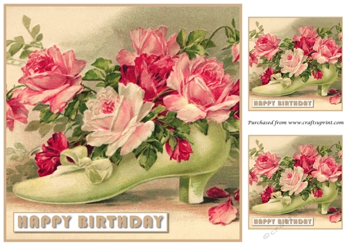 Vintage Lady Shoe with Roses Topper