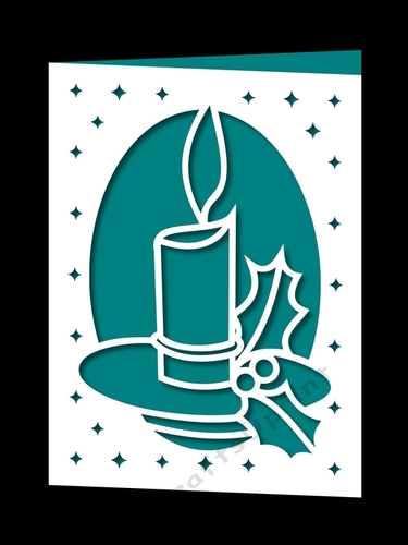 CHRISTMAS CANDLE APERTURE CARD 4