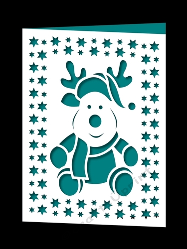 CHRISTMAS REINDEER FRAMED CARD