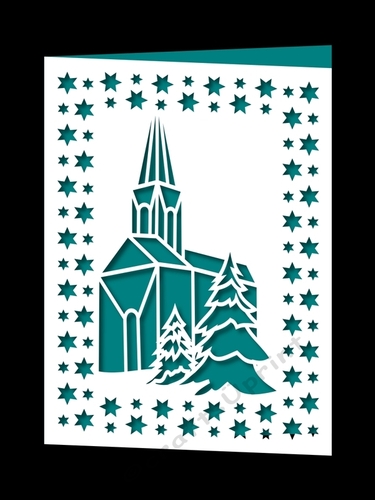 CHRISTMAS CHURCH FRAMED CARD