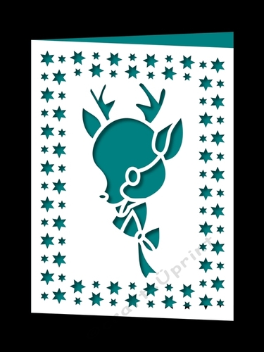 CHRISTMAS REINDEER FRAMED CARD 2