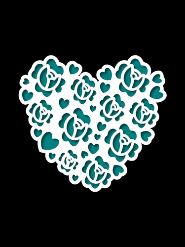 ROSES HEART TOPPER