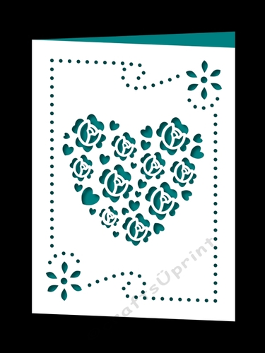ROSES HEART FRAMED CARD