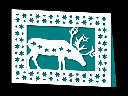 CHRISTMAS REINDEER 1 FRAMED CARD