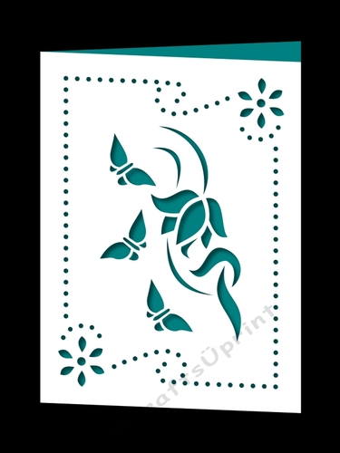 FLORAL SWIRLS FRAMED CARD
