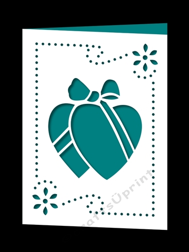 HEART WITH BOW FRAMED CARD