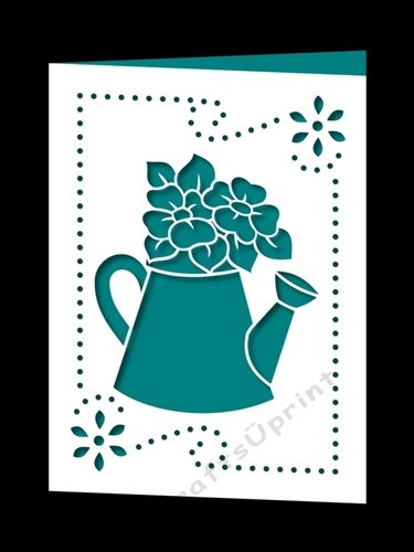 WATERING CAN FRAMED CARD