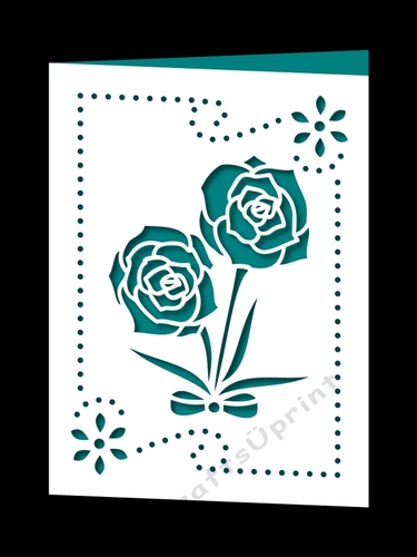 ROSES WITH BOW FRAMED CARD