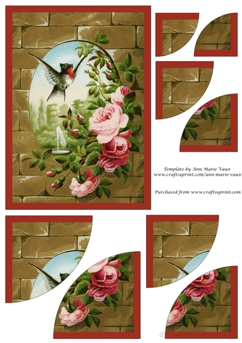 Vintage Bird and Roses Duo Corner Stacker