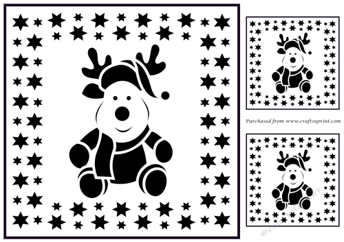 Christmas Reindeer 8x8 Topper