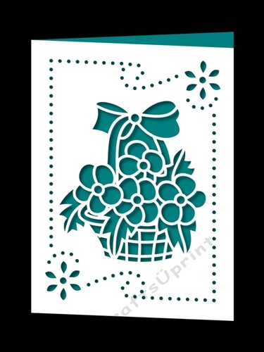 FLOWER BASKET FRAMED CARD 3