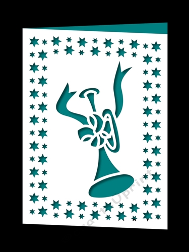 CHRISTMAS TRUMPET FRAMED CARD