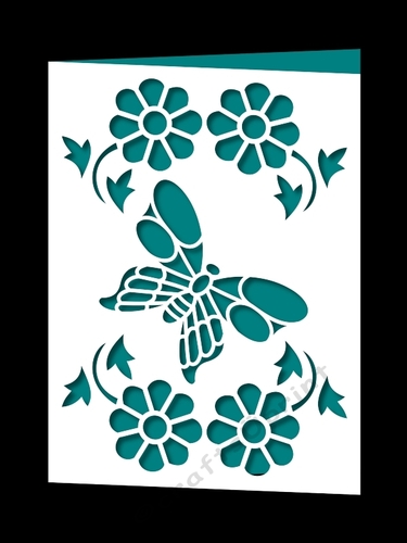 FLORAL CARD WITH BUTTERFLY