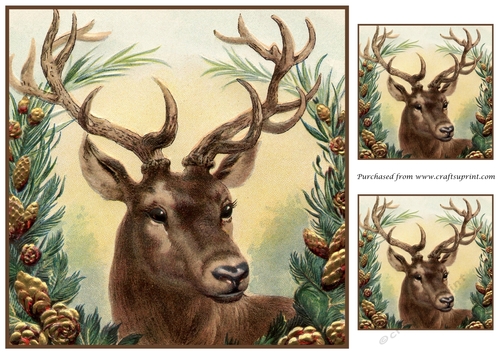 Vintage Christmas Reindeer Topper