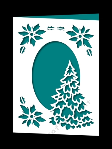 CHRISTMAS TREE OVAL FRAME CARD 6