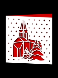 CHRISTMAS CHURCH SQUARE CARD