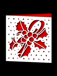 CHRISTMAS HOLLY SQUARE CARD 2