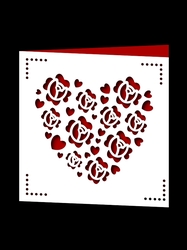 ROSES HEART SQUARE CARD