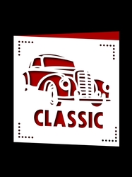 VINTAGE CAR SQUARE CARD 2