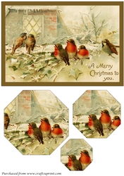 Christmas Birds Octagon Pyramid